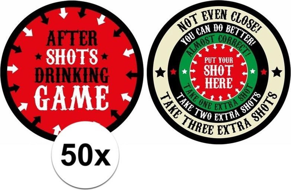 After Shots Drankspel Op Bierviltje 50x - Drankspellen