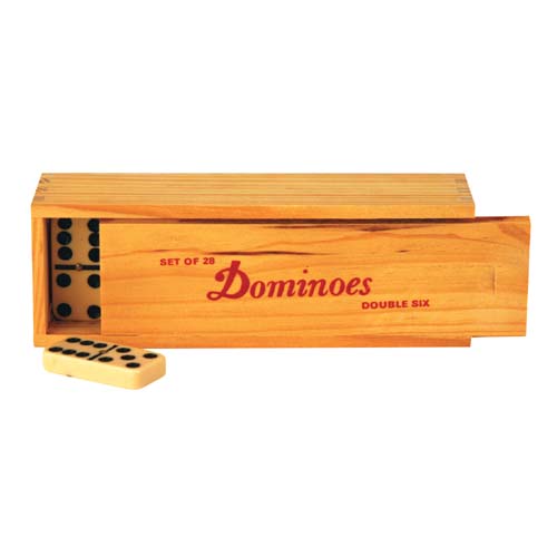 Longfield Domino Dubbel 6 Ogen In Kist - 28 Stenen